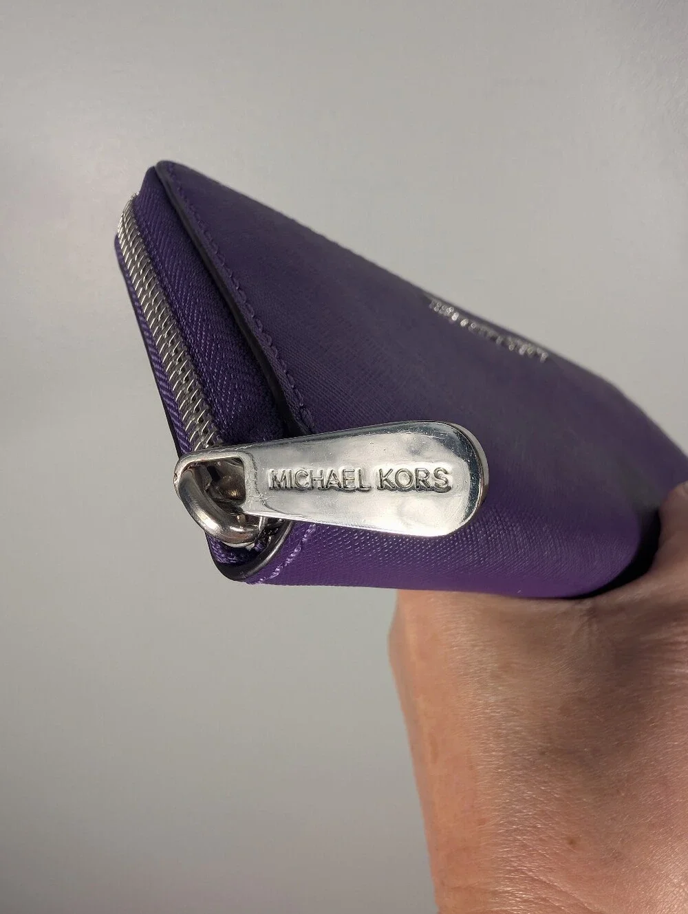 Michael Kors Purple Zip-Around Saffiano Leather Wallet